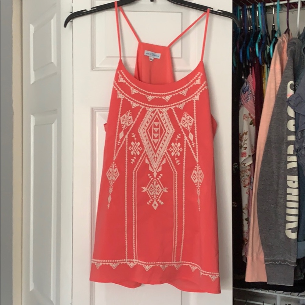 Coral spaghetti strap blouse